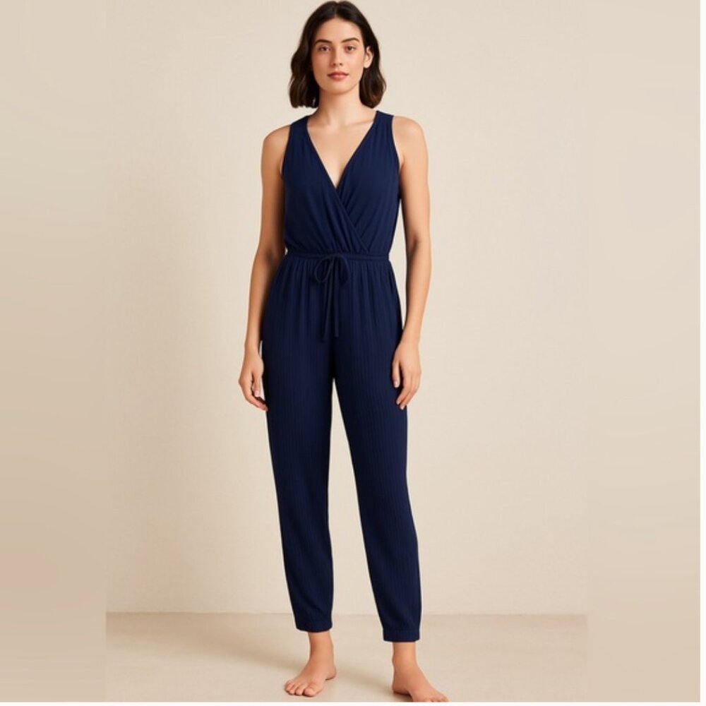 ANTHROPOLOGIE - SATURDAY SUNDAY One piece Navy ribbed romper
